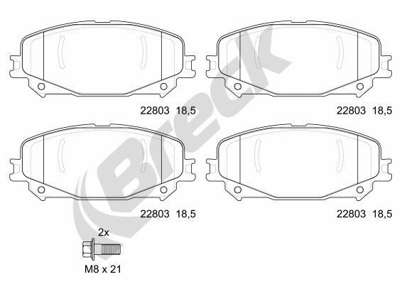 Set placute frana,frana disc punte fata (228030070100 BRK) RENAULT