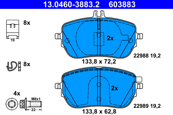 Set placute frana,frana disc punte fata (13046038832 ATE) MERCEDES-BENZ