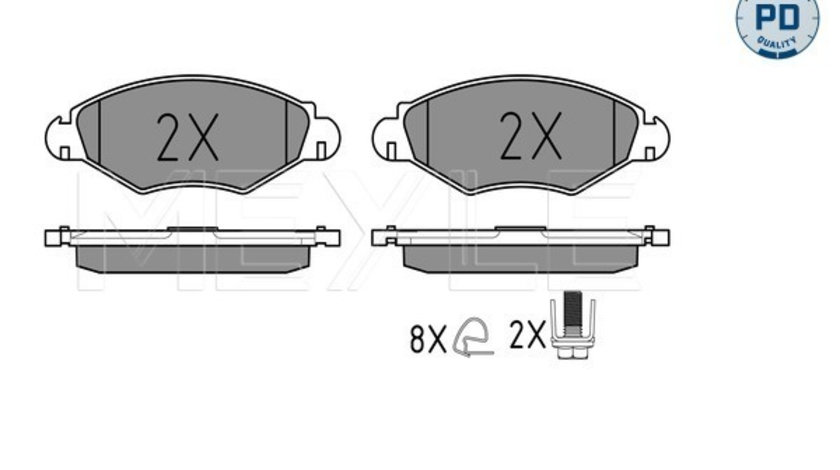 Set placute frana,frana disc punte fata (0252359718PD MEYLE) PEUGEOT