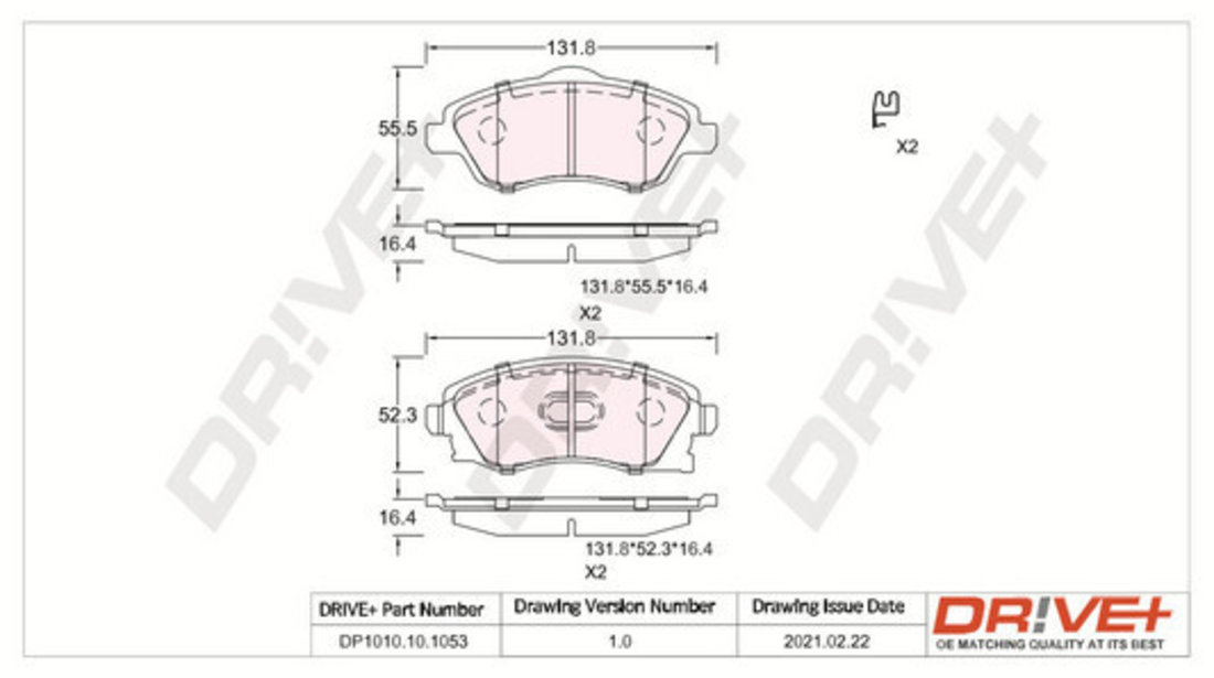 Set placute frana,frana disc punte fata (DP1010101053 DRIVE) OPEL,VAUXHALL