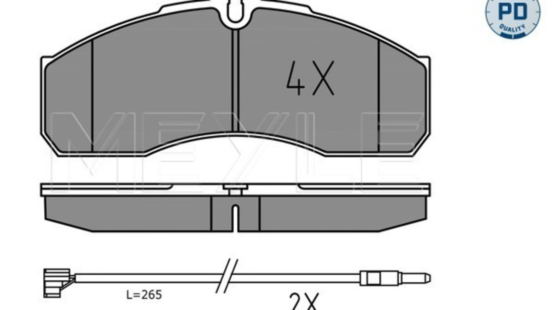 Set placute frana,frana disc punte fata (0252916020PD MEYLE) IVECO