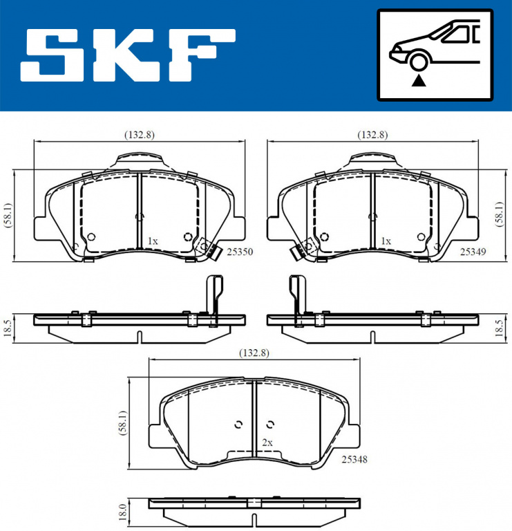 Set placute frana,frana disc punte fata (VKBP80268A SKF) HYUNDAI,KIA