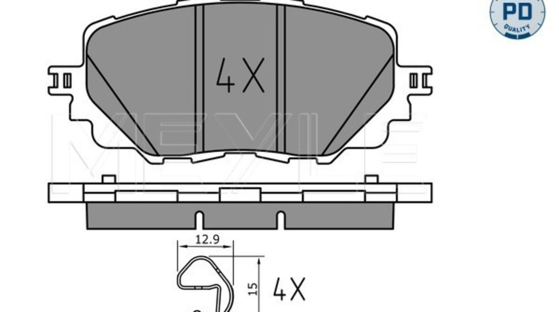 Set placute frana,frana disc punte fata (0252227115PD MEYLE) ABARTH,FIAT,MAZDA