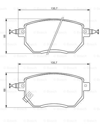 Set placute frana,frana disc punte fata (0986494366 BOSCH) INFINITI,NISSAN