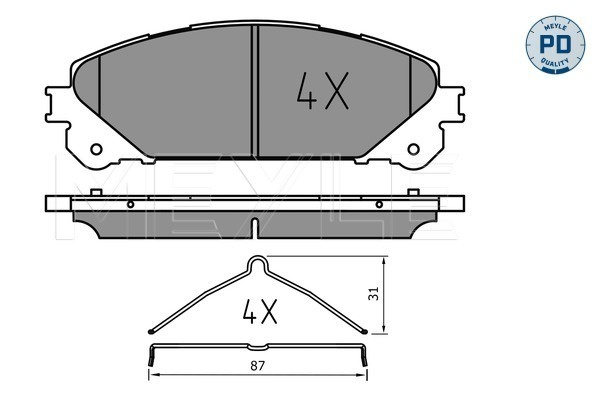 Set placute frana,frana disc punte fata (0252445218PD MEYLE) LEXUS,TOYOTA