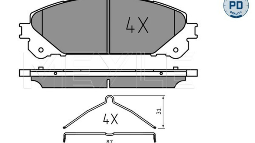 Set placute frana,frana disc punte fata (0252445218PD MEYLE) LEXUS,TOYOTA