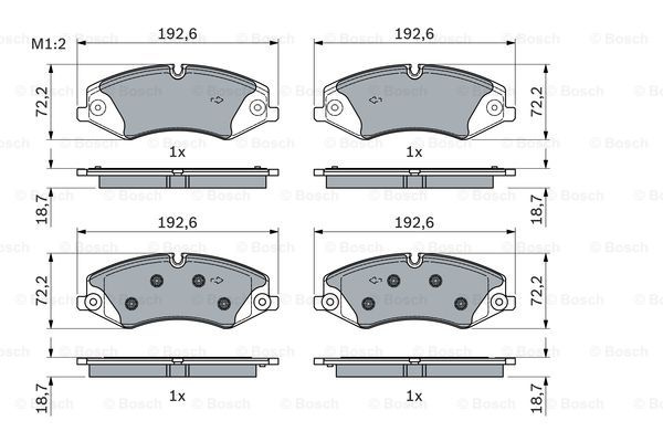 Set placute frana,frana disc punte fata (0986494980 BOSCH) LAND ROVER
