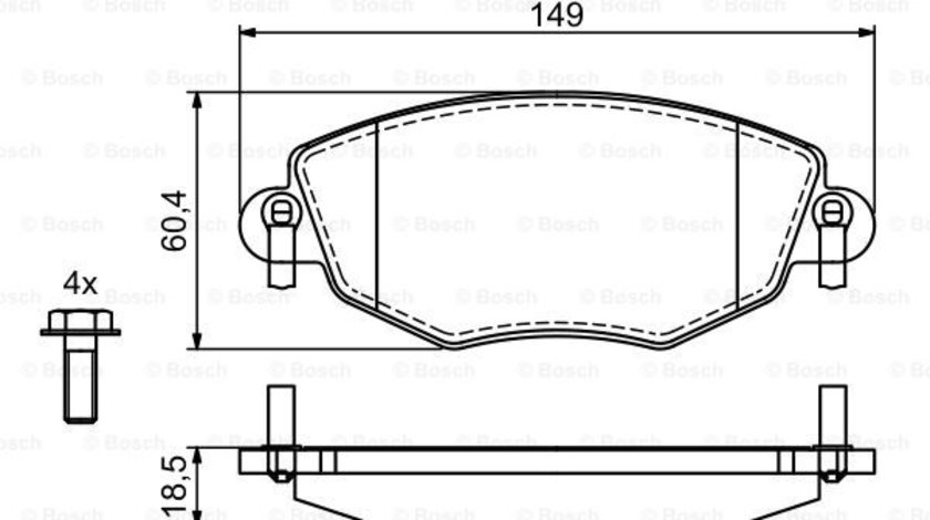 Set placute frana,frana disc punte fata (0986494724 BOSCH) FORD,JAGUAR