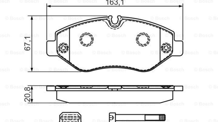 Set placute frana,frana disc punte fata (0986494728 BOSCH) MERCEDES-BENZ,VW