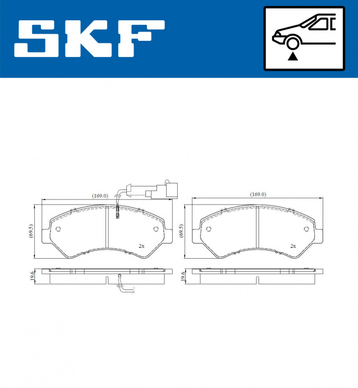 Set placute frana,frana disc punte fata (VKBP80137E SKF) Citroen,FIAT,PEUGEOT