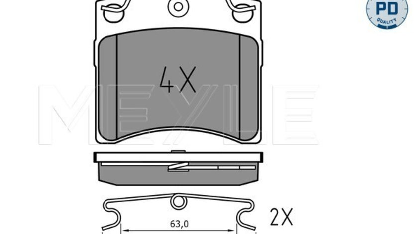 Set placute frana,frana disc punte fata (0252065217PD MEYLE) VW