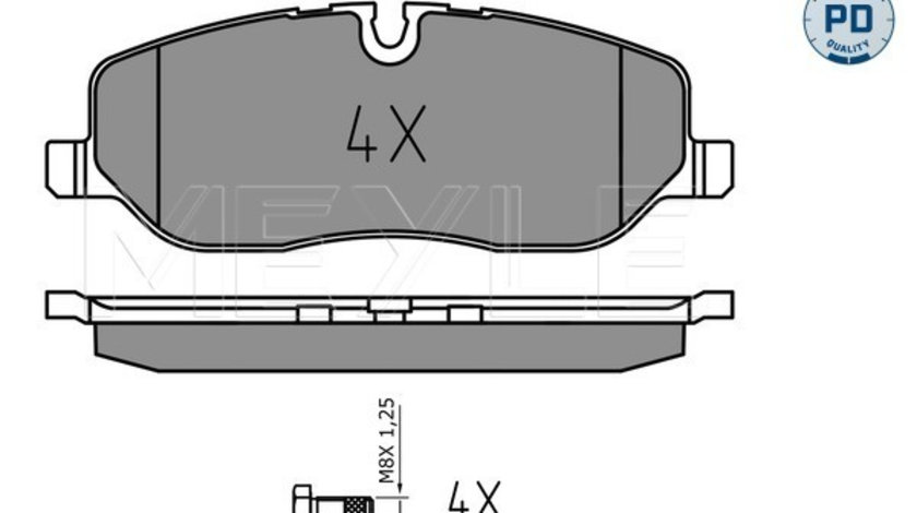 Set placute frana,frana disc punte fata (0252419118PD MEYLE) LAND ROVER