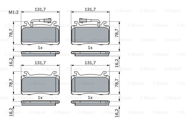 Set placute frana,frana disc punte fata (0986424851 BOSCH) ALFA ROMEO