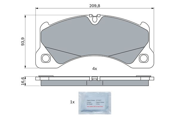 Set placute frana,frana disc punte fata (0986424970 BOSCH) PORSCHE