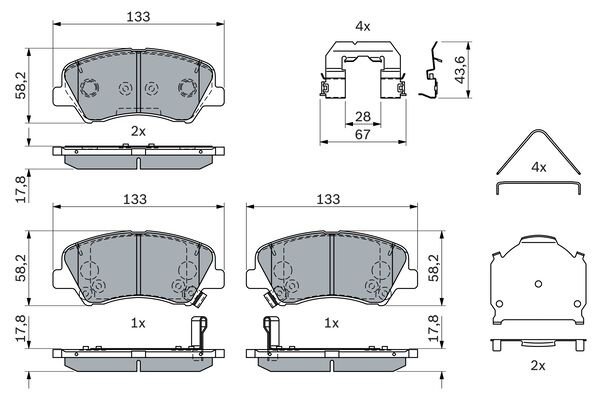 Set placute frana,frana disc punte fata (0986424951 BOSCH) HYUNDAI