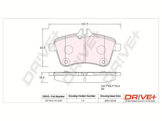 Set placute frana,frana disc punte fata (DP1010101061 DRIVE) MERCEDES-BENZ