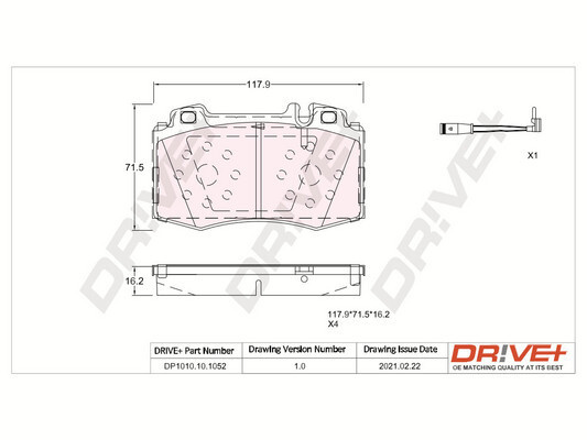 Set placute frana,frana disc punte fata (DP1010101052 DRIVE) MERCEDES-BENZ