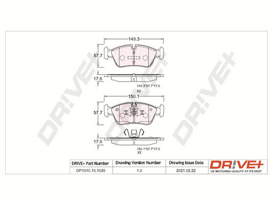 Set placute frana,frana disc punte fata (DP1010101039 DRIVE) BMW