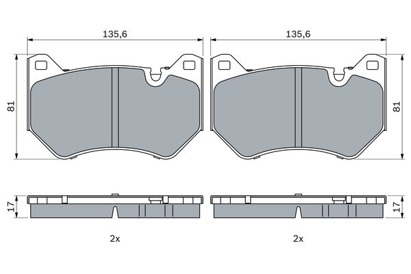 Set placute frana,frana disc punte fata (0986424966 BOSCH) AUDI