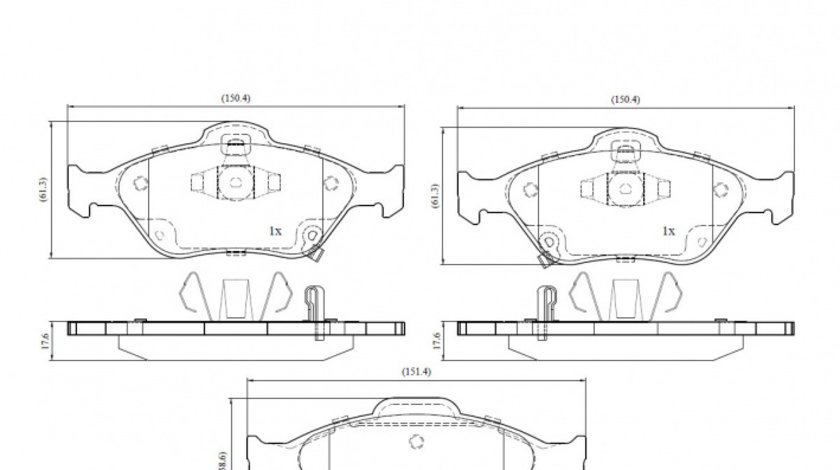 Set placute frana,frana disc punte fata (VKBP80131A SKF) DAIHATSU,TOYOTA