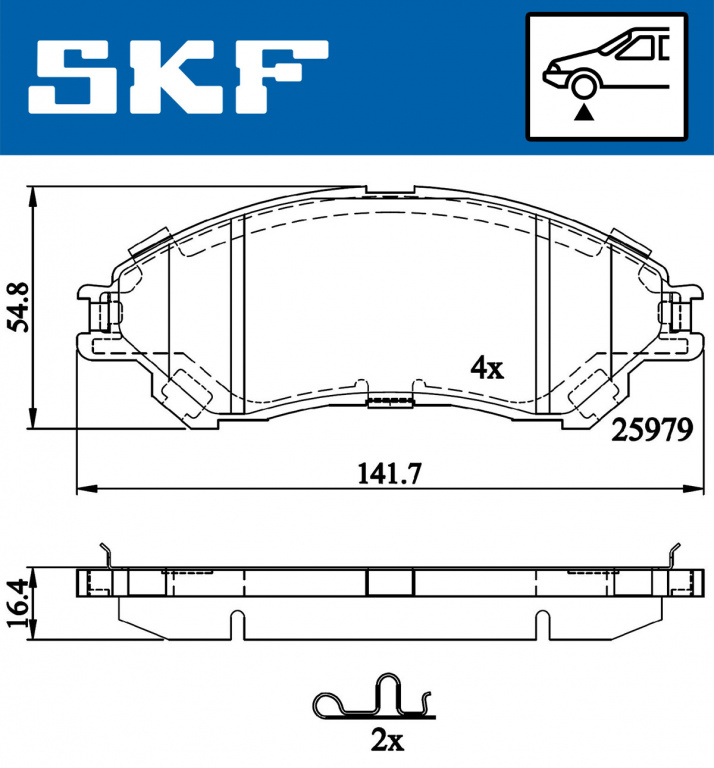 Set placute frana,frana disc punte fata (VKBP80239A SKF) SUZUKI
