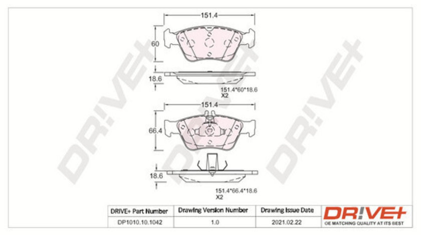 Set placute frana,frana disc punte fata (DP1010101042 DRIVE) MERCEDES-BENZ