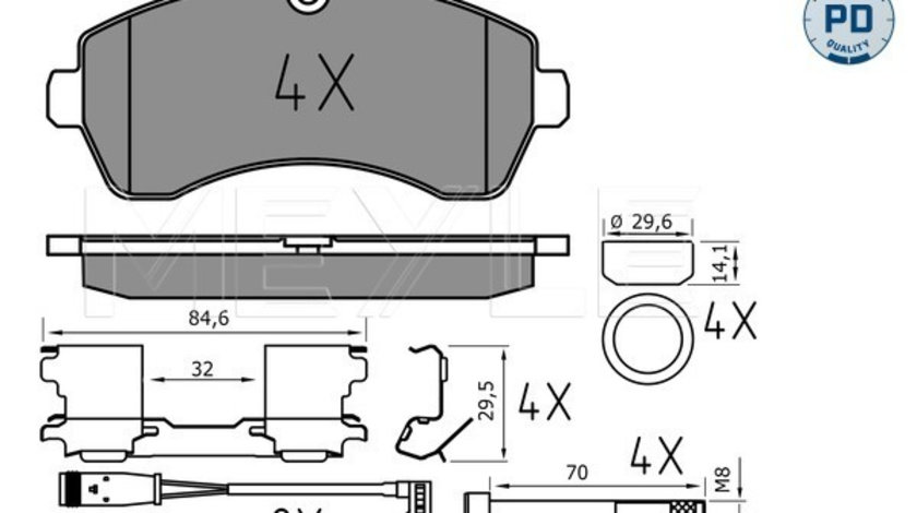 Set placute frana,frana disc punte fata (0252920020PD MEYLE) MERCEDES-BENZ,MERCEDES-BENZ (FJDA),VW