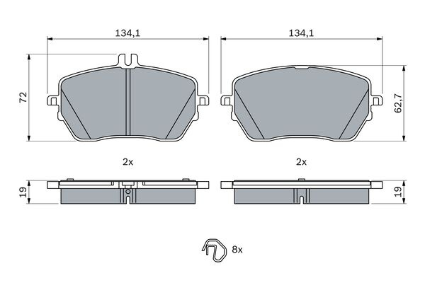 Set placute frana,frana disc punte fata (0986424887 BOSCH) MERCEDES-BENZ