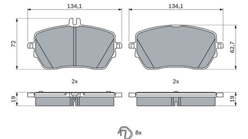 Set placute frana,frana disc punte fata (0986424887 BOSCH) MERCEDES-BENZ