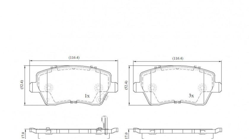 Set placute frana,frana disc punte fata (VKBP80128A SKF) NISSAN,OPEL,SUZUKI,VAUXHALL