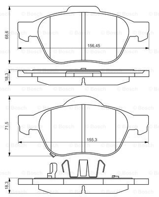 Set placute frana,frana disc punte fata (0986494485 BOSCH) TOYOTA