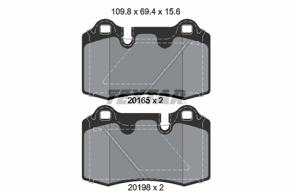 Set placute frana,frana disc puntea spate (2016501 TEXTAR) ASTON MARTIN