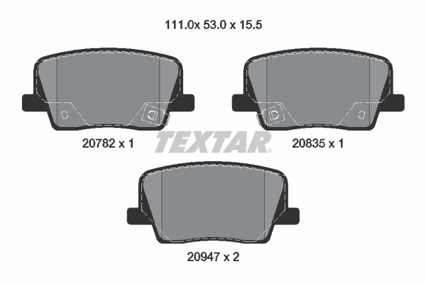 Set placute frana,frana disc puntea spate (2078201 TEXTAR) SSANGYONG