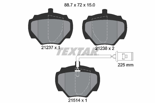 Set placute frana,frana disc puntea spate (2123701 TEXTAR) LAND ROVER