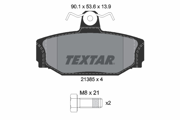 Set placute frana,frana disc puntea spate (2138501 TEXTAR) VOLVO