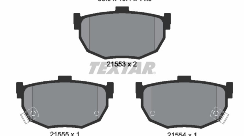 Set placute frana,frana disc puntea spate (2155301 TEXTAR) FORD AUSTRALIA,HYUNDAI,HYUNDAI (BEIJING),JAC,KIA,KIA (DYK),MAZDA,NISSAN