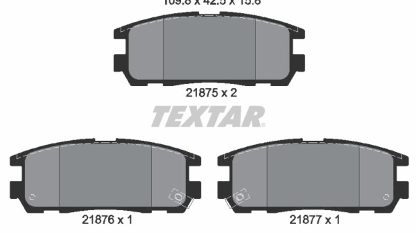 Set placute frana,frana disc puntea spate (2187501 TEXTAR) ACURA,CHEVROLET,GREAT WALL,HAVAL,HOLDEN,HONDA,ISUZU,MITSUBISHI (GAC),OPEL,VAUXHALL