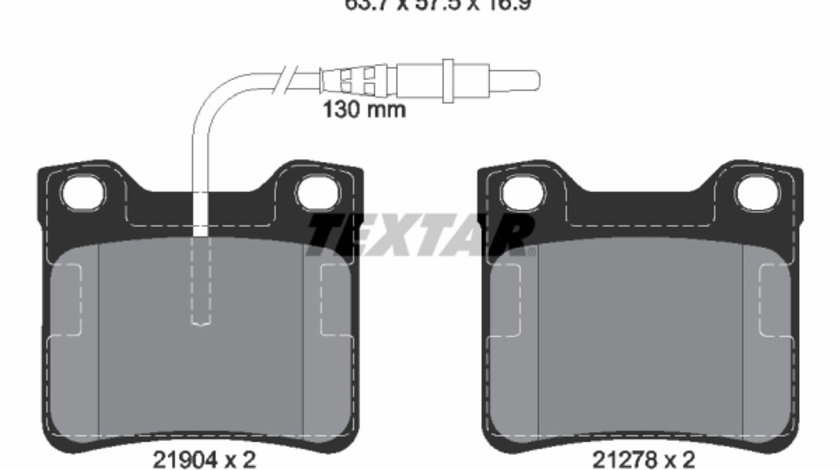 Set placute frana,frana disc puntea spate (2190403 TEXTAR) MERCEDES-BENZ,PEUGEOT