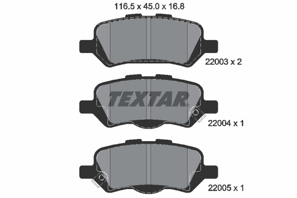 Set placute frana,frana disc puntea spate (2200301 TEXTAR) TOYOTA