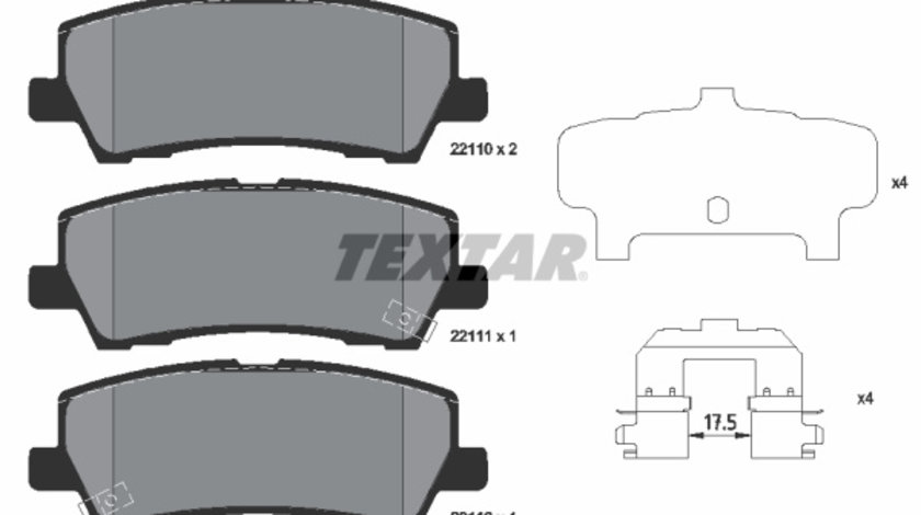 Set placute frana,frana disc puntea spate (2211001 TEXTAR) FORD AUSTRALIA,FORD USA