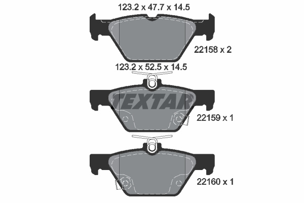Set placute frana,frana disc puntea spate (2215801 TEXTAR) SUBARU