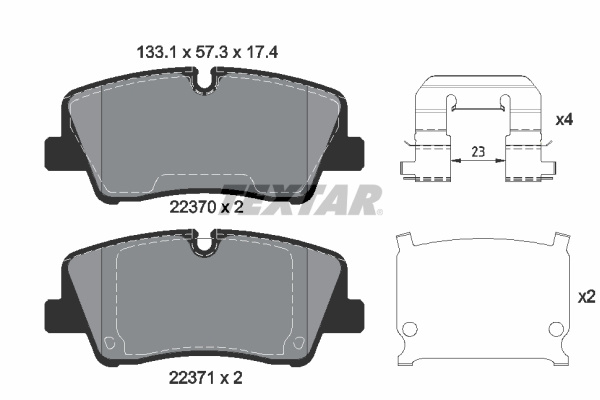 Set placute frana,frana disc puntea spate (2237001 TEXTAR) HYUNDAI