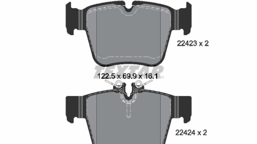 Set placute frana,frana disc puntea spate (2242301 TEXTAR) MERCEDES-BENZ,MERCEDES-BENZ (BBDC)