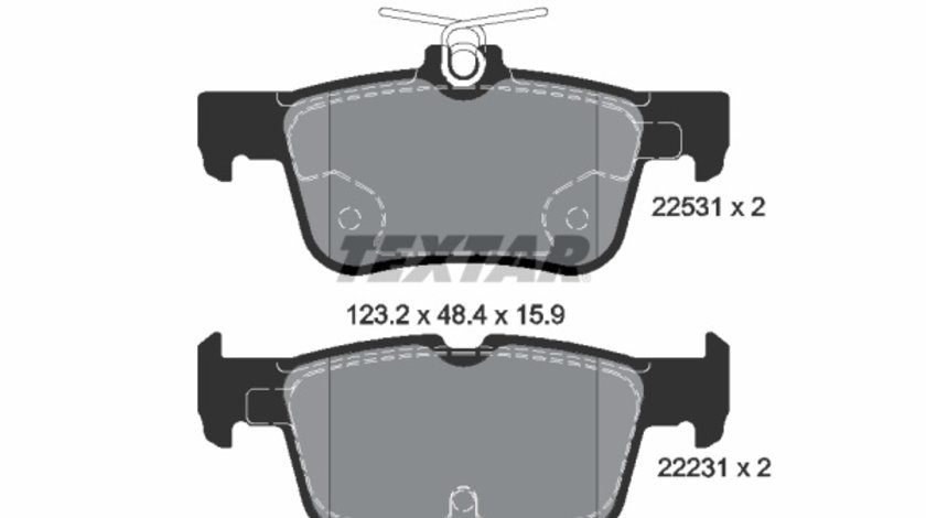 Set placute frana,frana disc puntea spate (2253101 TEXTAR) FORD,FORD (CHANGAN),FORD AUSTRALIA,FORD USA,LINCOLN