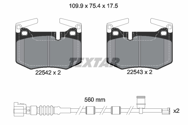 Set placute frana,frana disc puntea spate (2254201 TEXTAR) LEXUS
