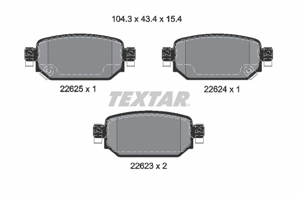 Set placute frana,frana disc puntea spate (2262301 TEXTAR) MAZDA,MAZDA (CHANGAN)