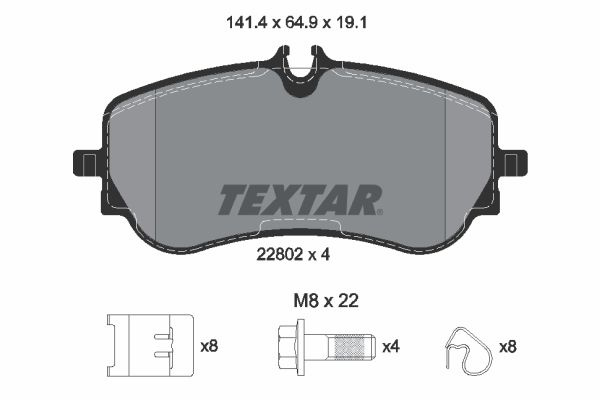 Set placute frana,frana disc puntea spate (2280201 TEXTAR) MAN,VW