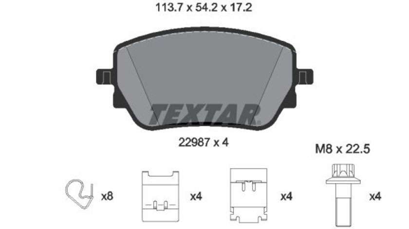 Set placute frana,frana disc puntea spate (2298701 TEXTAR) MERCEDES-BENZ,MERCEDES-BENZ (BBDC)