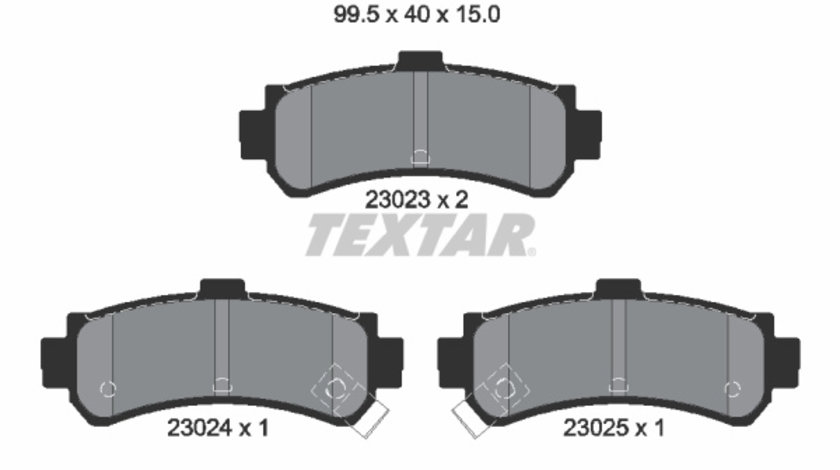 Set placute frana,frana disc puntea spate (2302301 TEXTAR) NISSAN