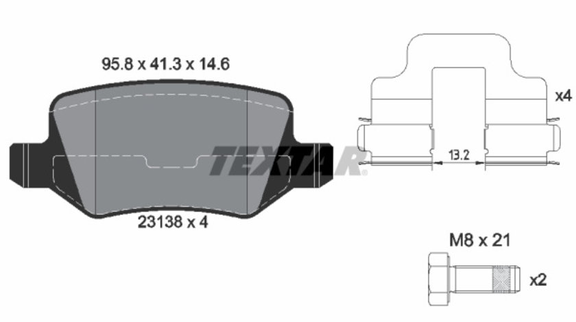 Set placute frana,frana disc puntea spate (2313805 TEXTAR) MERCEDES-BENZ